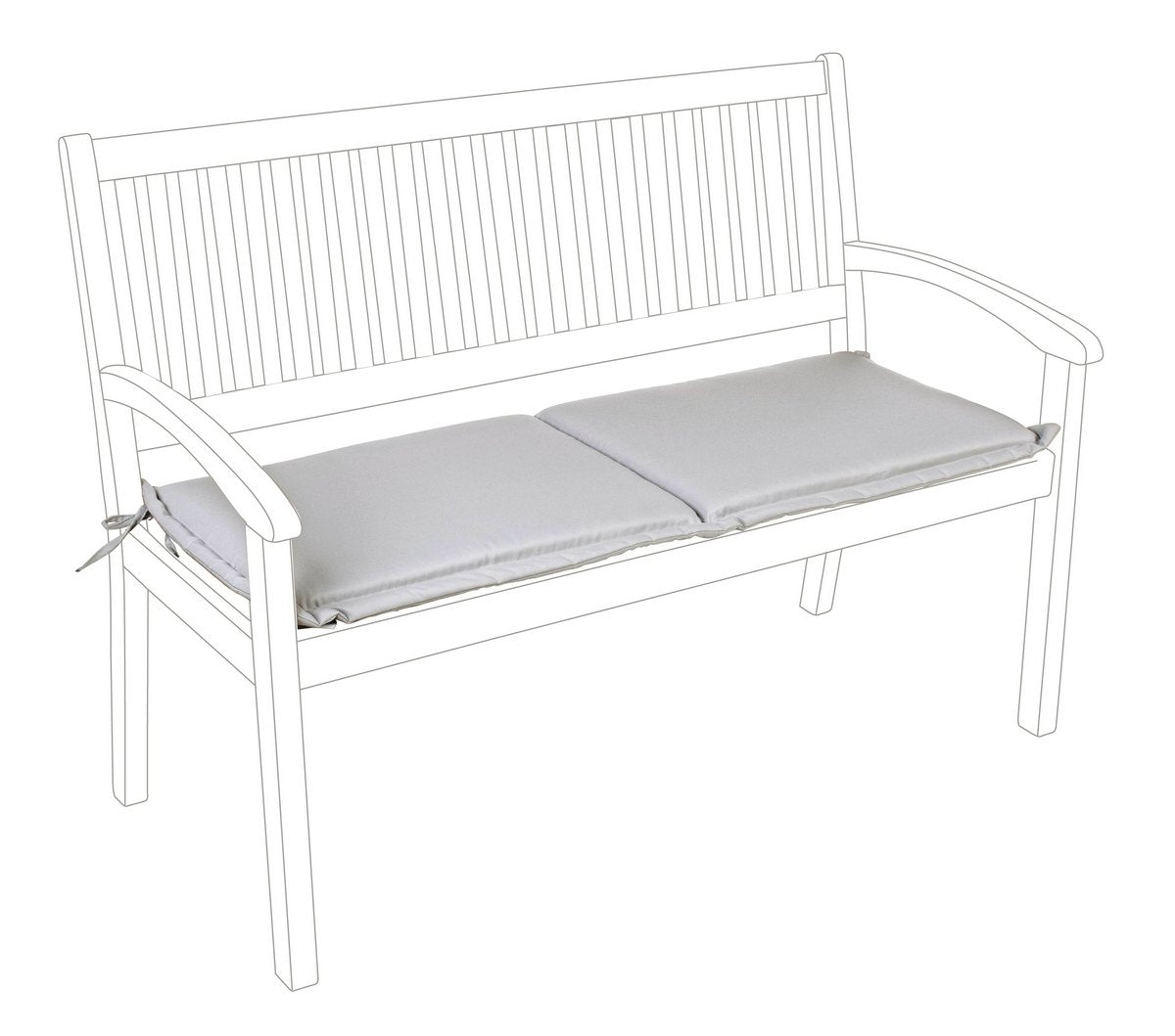 Cuscino per Panca 2 3 Posti da Esterno Poly Idrorepellente Sfoderabile Bizzotto Colore: Tortora 2 Posti