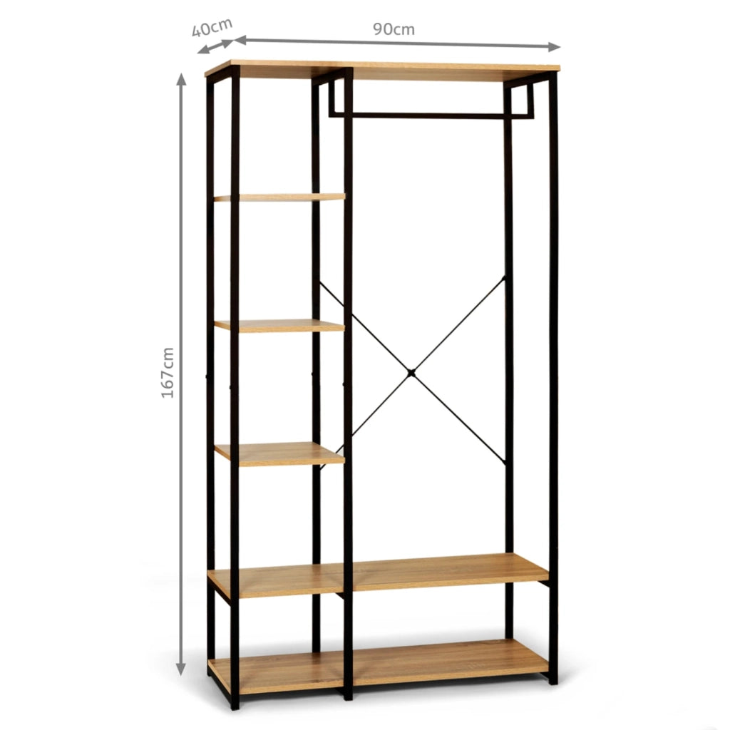 IDMarket - Armadio con ripiani L. 90 cm DETROIT industrial design