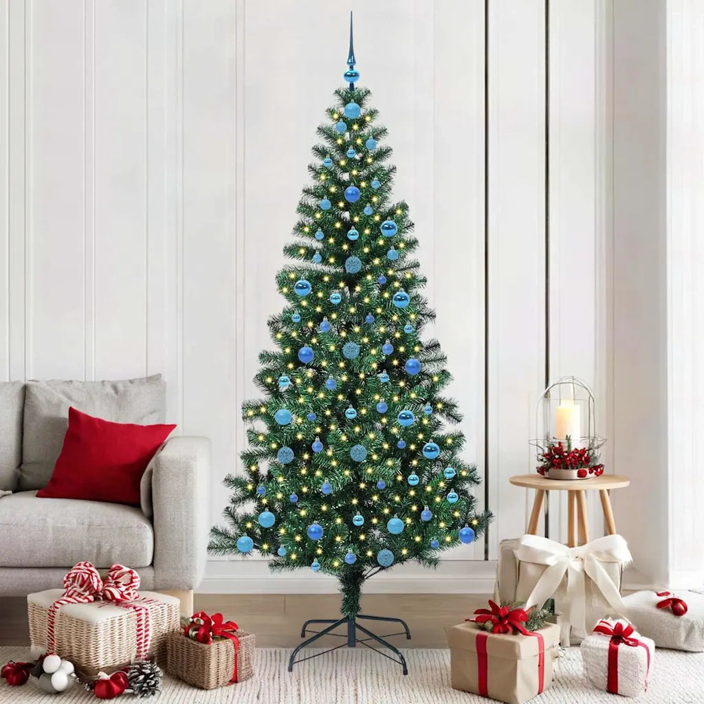Albero di Natale | Decorazioni natalizie artificiale con luci integrate Verde 210 cm