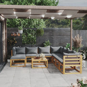 Set Divani da Giardino 9 pz con Cuscini in Massello di Acacia cod mxl 46251