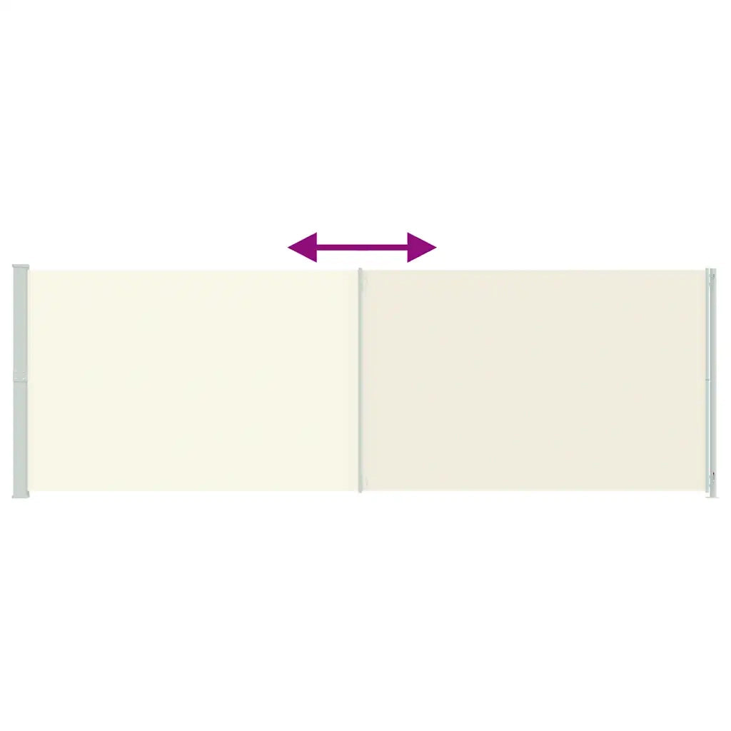 Tenda da Sole Laterale Retrattile per Patio 200x614 cm Crema 317971