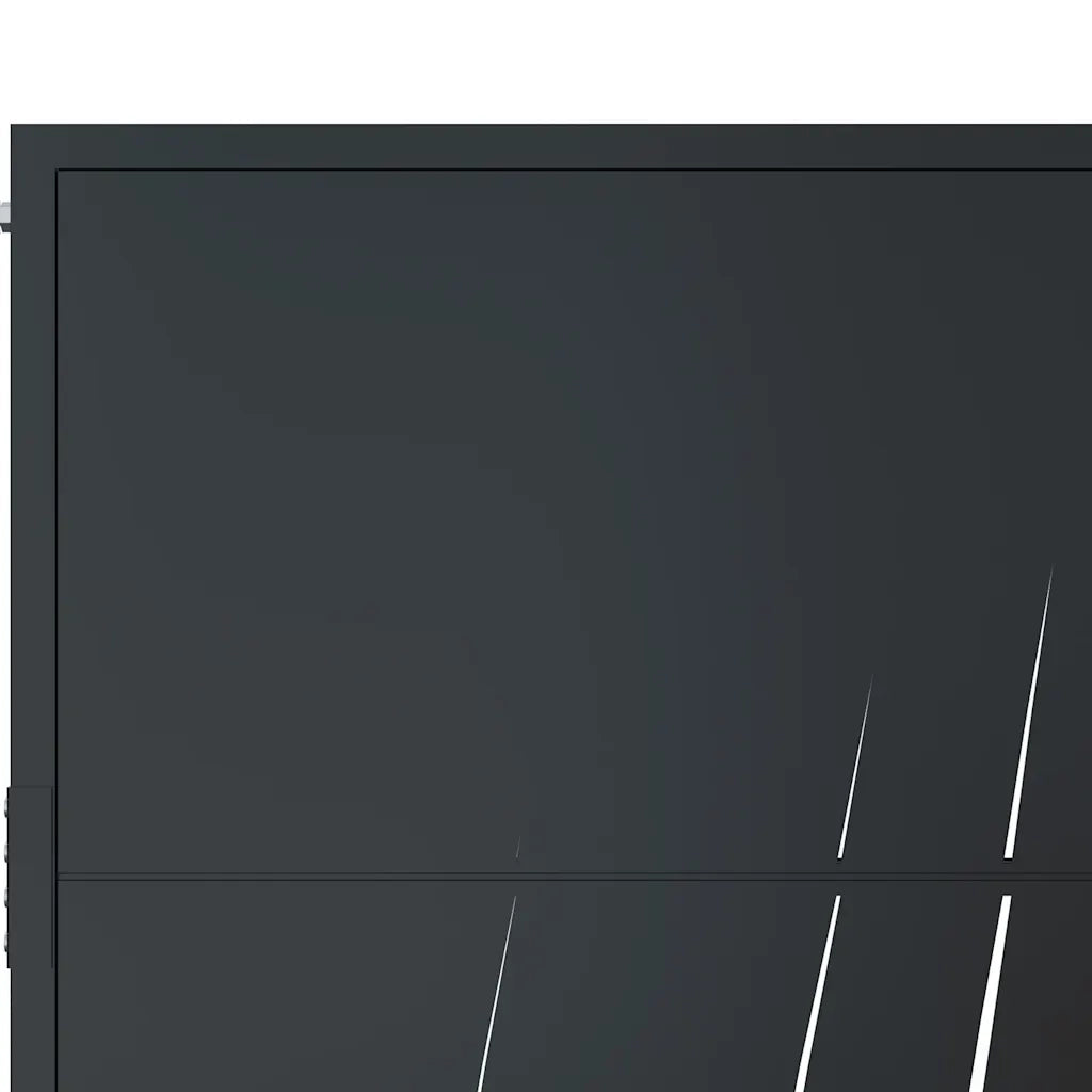 Cancello da giardino antracite 100x100 cm in acciaio design erba 153167