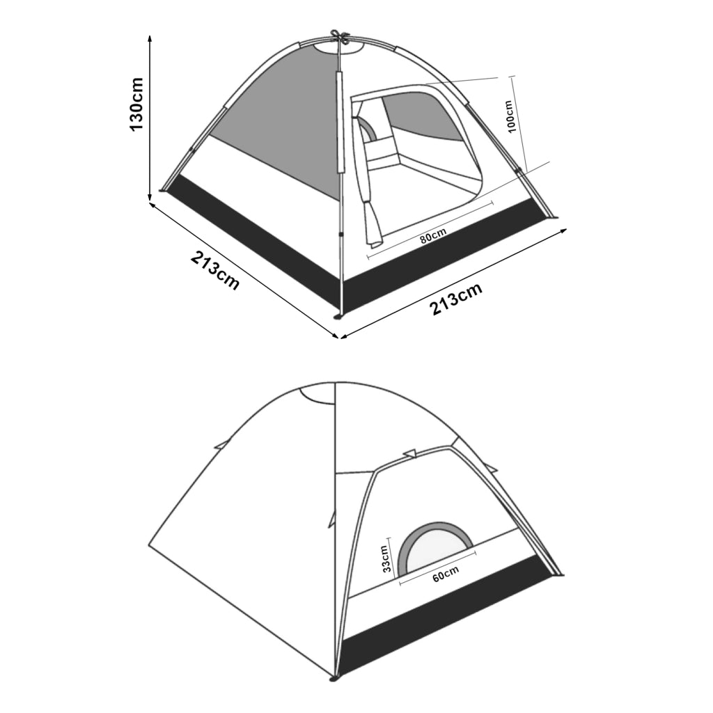 Tenda da Campeggio Bergeijk per 2-3 Persone 213 x 213 x 130 cm Blu pro.tec