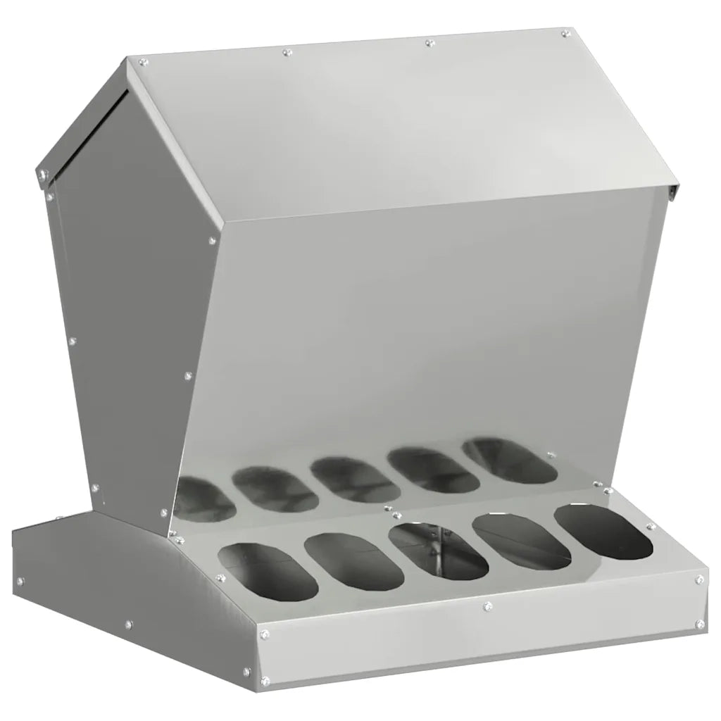 Feeder per pollo Argento 40 x 40 x 45 cm Acciaio zincato