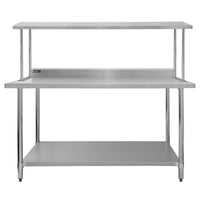 Set Tavolo & Ripiano per Cucina Commerciale con Mensole in Acciaio Inox da Cucina Ristorante, Acciaio Inossidabile Resistente alla Corrosione- Singola - 180cm