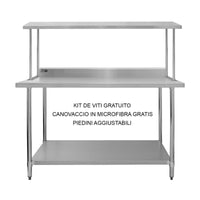Set Tavolo & Ripiano per Cucina Commerciale con Mensole in Acciaio Inox da Cucina Ristorante, Acciaio Inossidabile Resistente alla Corrosione- Singola - 150cm