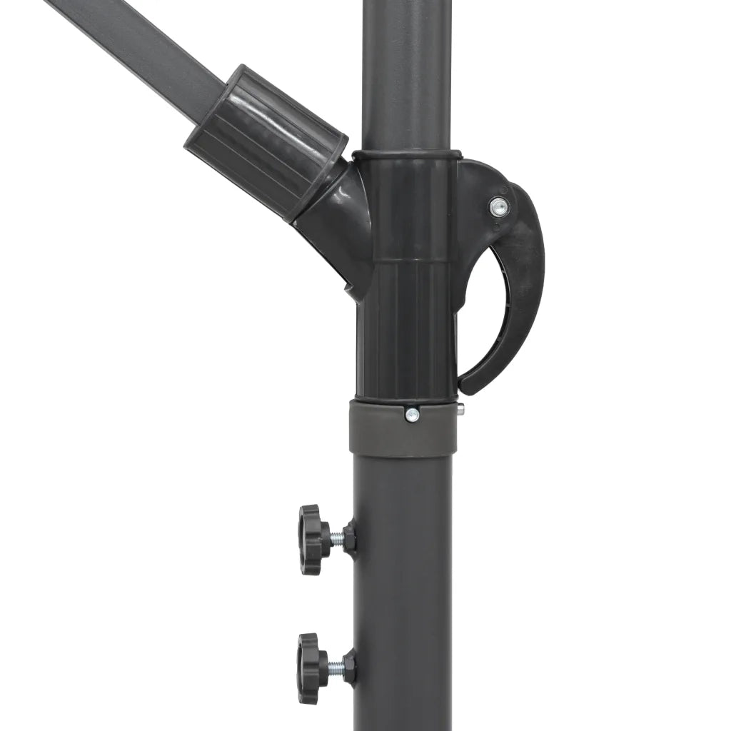 Ombrellone a Sbalzo Nero 3 m Palo in Alluminio 47226