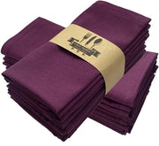 12 serviette in cotone, 40 x 40 cm, adatte per uso domestico, matrimoni, feste, tavoli in stile occidentale e decorazioni, viola scuro