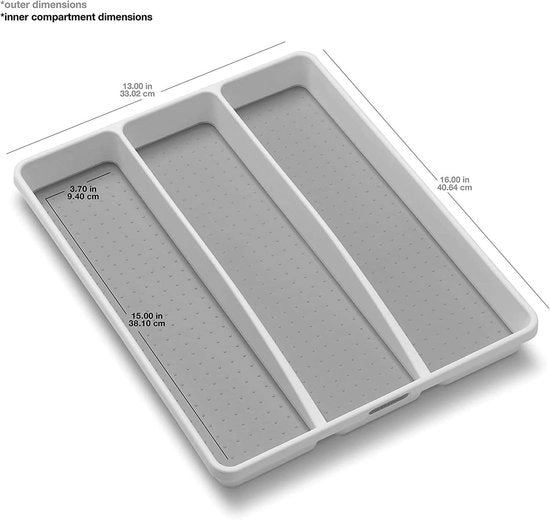 Organizzatore per Cucina con Tasca Grande - Maniglia con Grip Antiscivolo - BPA Inoffensivo - Bianco - Progetto Classico - Utile in Uso