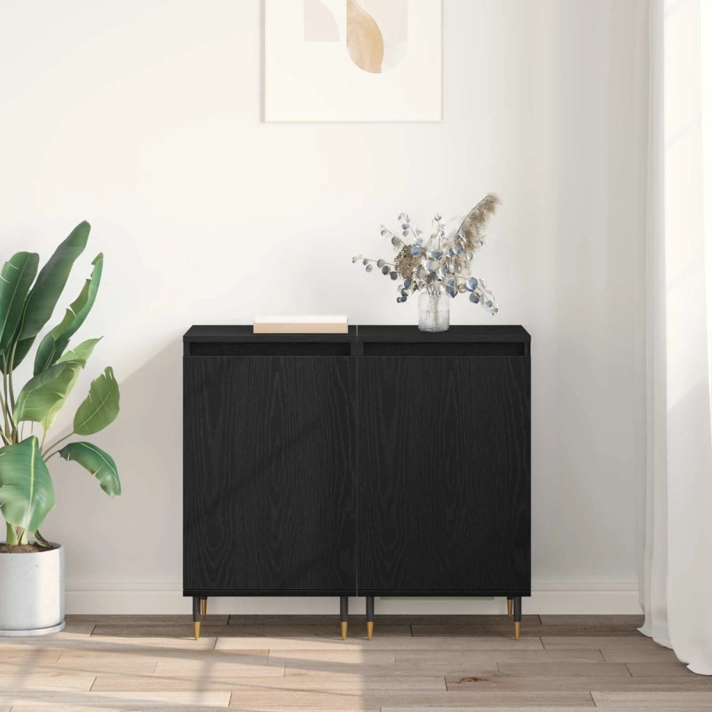 Credenza 2 pz | Madia | Buffet da pranzo | Armadio da pranzo Rovere Nero 40 x 35 x 70 cm