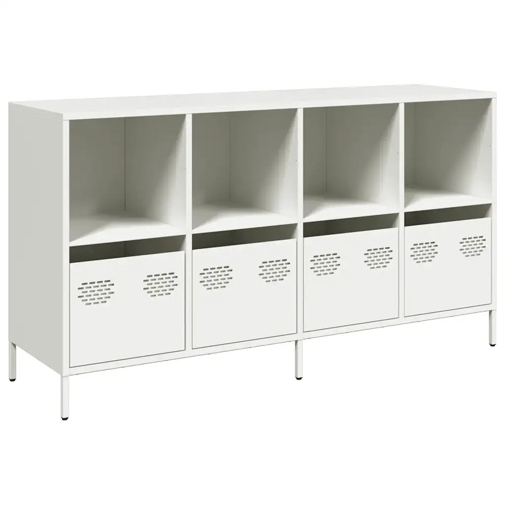 vidaXL Credenza Bianca 135x39x73,5 cm in Acciaio Laminato a Freddo