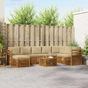 Set di divani da esterno con cuscino 9 pcs Naturale e Beige