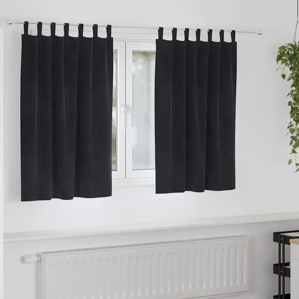 Tende oscuranti 2 pcs Nero 140 x 140 cm Velluto 4107173