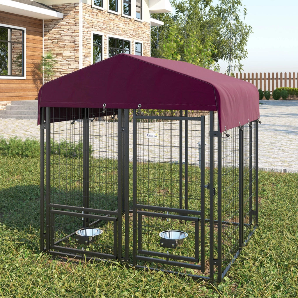 Recinto per cani esterno ¨C zephmum ¨C grigio 120x120x138 cm