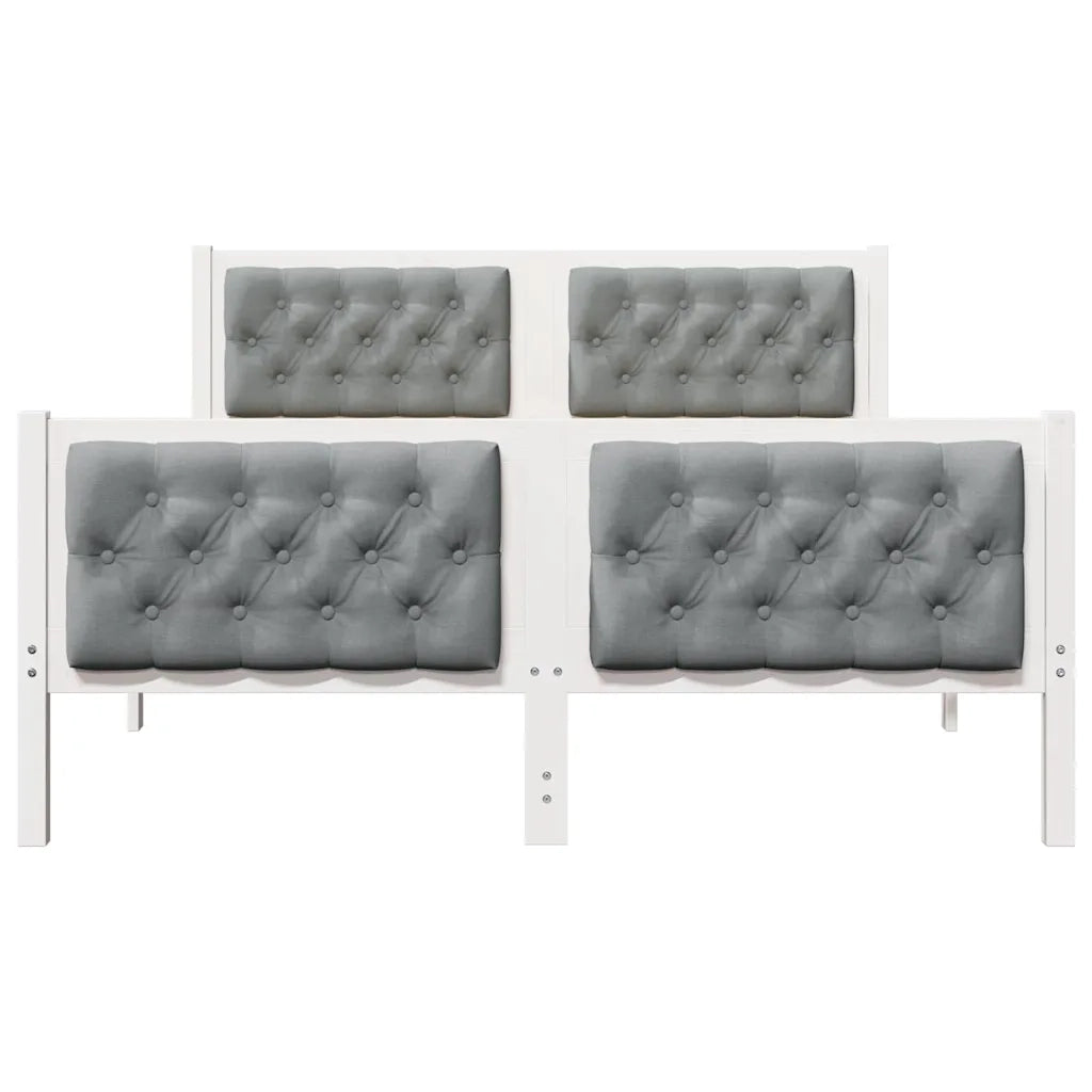 Struttura del letto Grigio chiaro 140 x 190 cm Pino massello