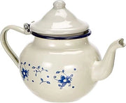 Pentola a vapore 07 in acciaio inox smaltato bianco-azzurro - design tradizionale - adatto per forno a gas