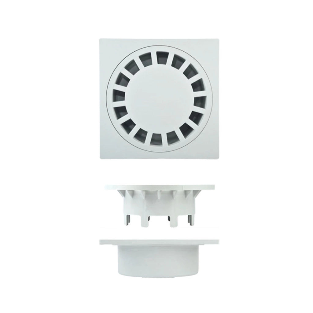 POZZETTO SIFONATO IN PP CON GRIGLIA - MM. 200X200  USC. ø80-100-110