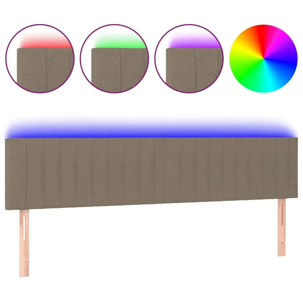 Testiera a LED-Testata con LED Tortora 160x5x78/88 cm in Tessuto 850234