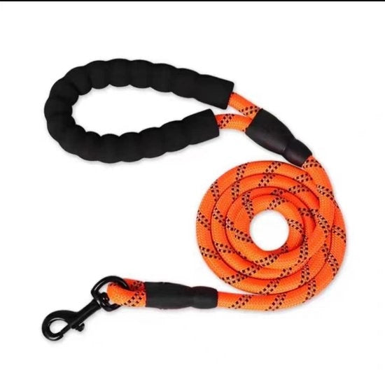 Rimessa per cani - 1,5 m - Rimessa per addestramento cani - Maniglia morbida - Corda per cuccioli e cani piccoli, medi e grandi - Corda riflettente - Corda rotonda e esplosione-sicura per cani in corda - Rimessa con maniglia in gomma schiuma