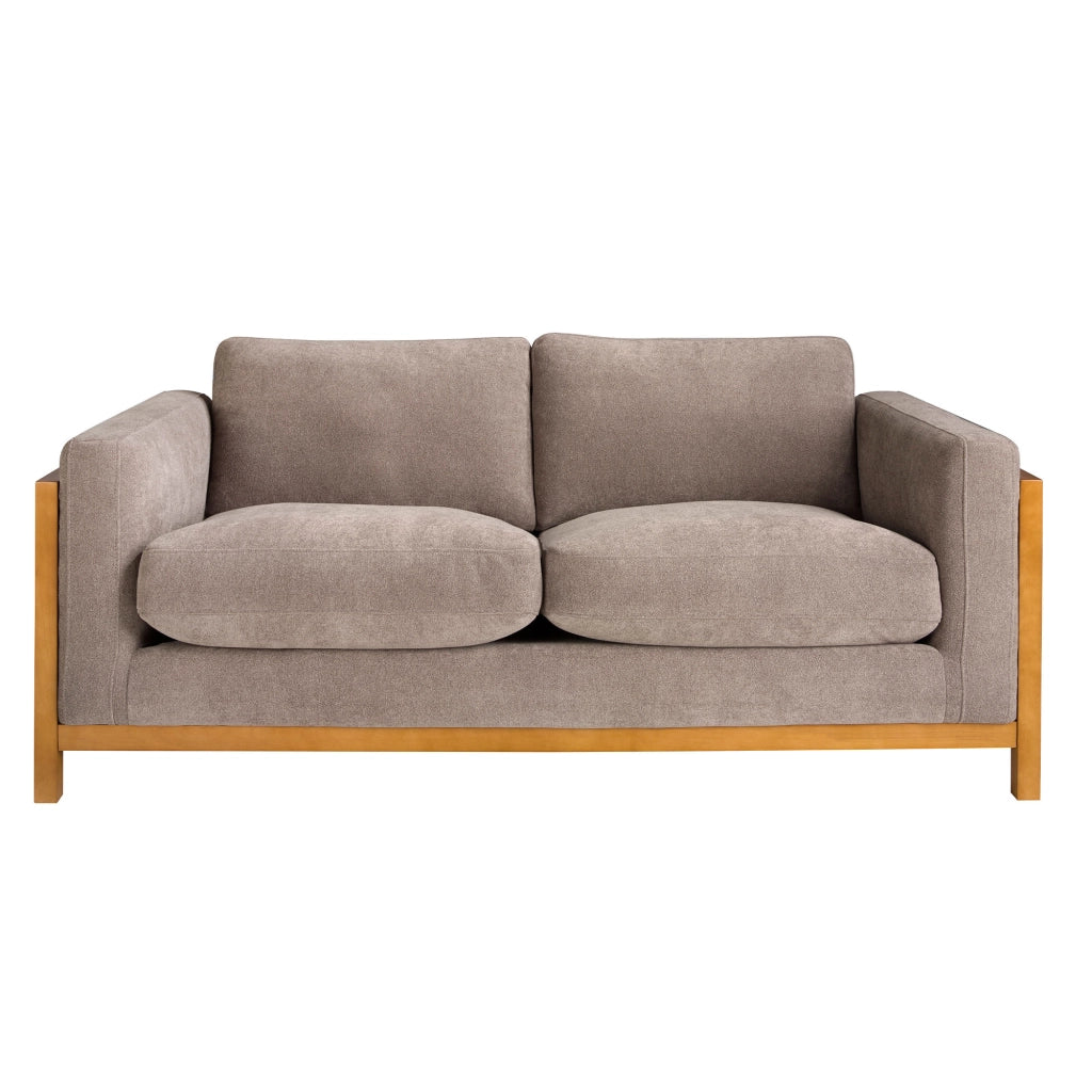 Divano a 2 posti in tessuto 192 x 92 x 88 cm colore marrone