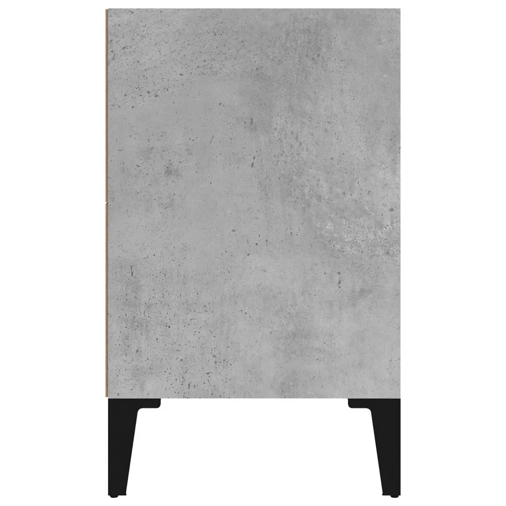 Comodino | Armadio da Notte | Mobiletto da notte con Gambe in Metallo Grigio Cemento 40x30x50 cm