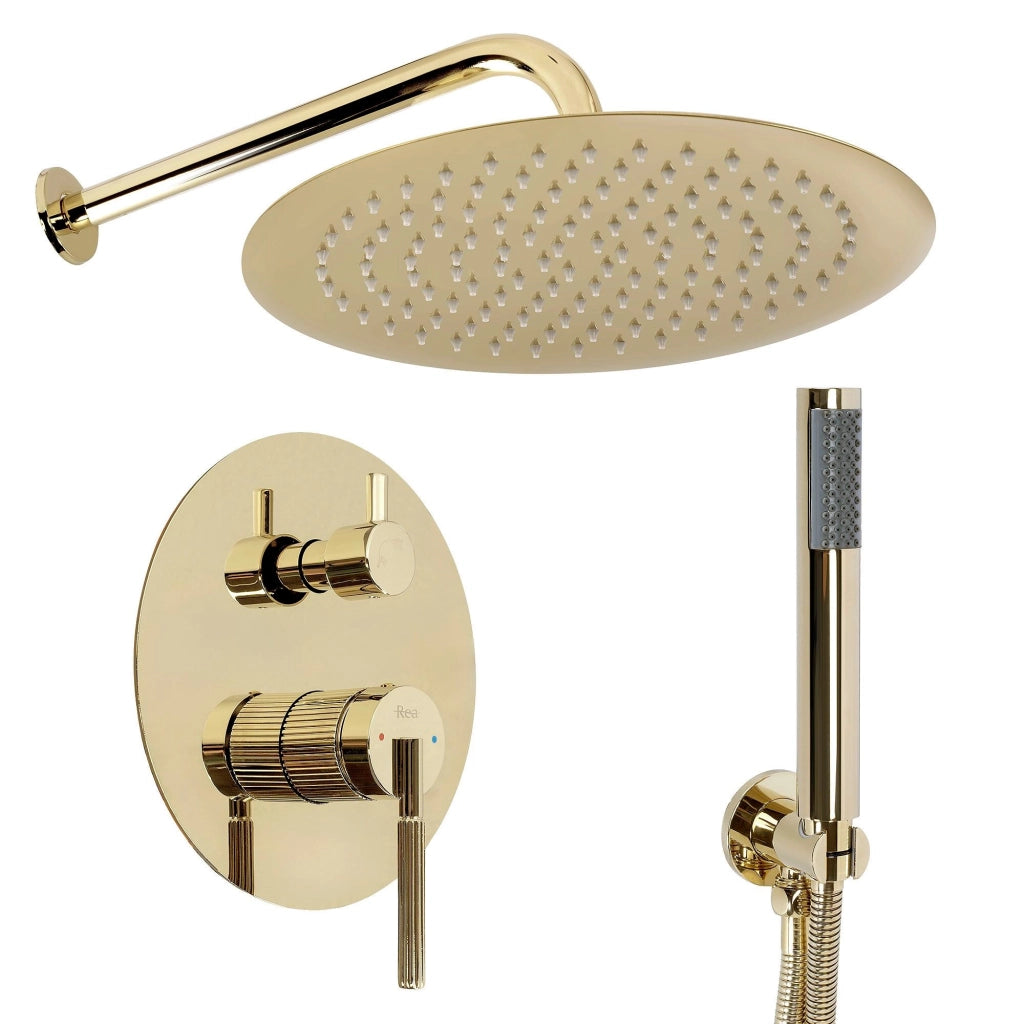 Set Doccia Da Incasso Rea Argon Gold + Box