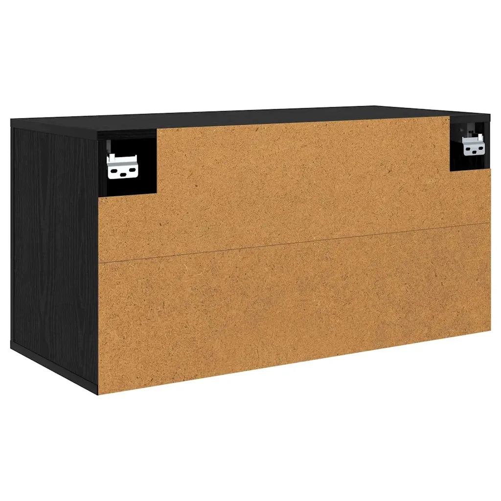 Mobile TV da parete-Mobile TV a Muro-Credenza TV Rovere nero 80 x 34,5 x 40 cm