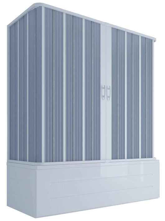 Sopravasca 3 Lati 70x170x70 cm 2 Ante a Soffietto in PVC Apertura Centrale H150 cm Dorini Bianco