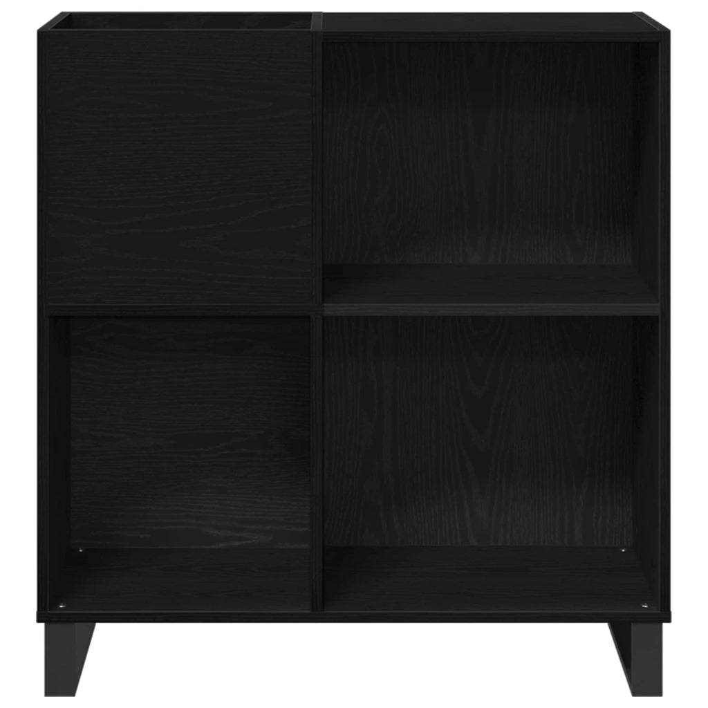 Mobile porta vinili con lo scaffale Rovere Nero 85 x 38 x 89 cm 862916
