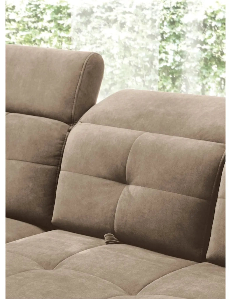 Divano ad angolo Beige 5 posti angolo sinistro schiuma HR INFERNO