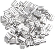 100 pezzi di clip di allaccio a anello in alluminio - Corrosione resistente - Adatto per cavi di 2.0mm - Tono argento - Ideale per..
