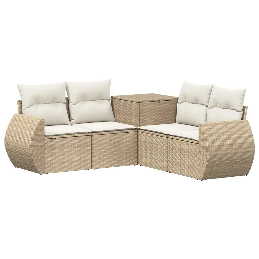 Set di divani 5 pz Beige e Bianco Crema 3447902