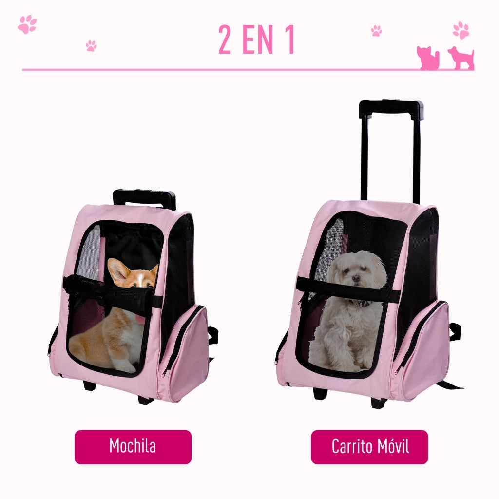 Trasportino per Mascote 2 in 1 ¨C Zephmum ¨C Rosa 42x25x55 cm