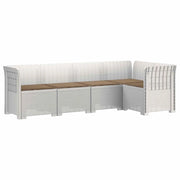 Divano da Giardino 5 Posti con Cuscini Stile Rattan PP Bianco 3444044