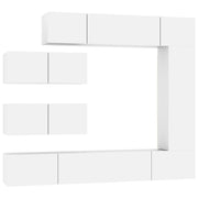 Set di mobili da 7 pezzi tra cui armadio credenza mobile TV televisore per soggiorno camera da letto salotto legno ingegnerizzato bianco 02_0025156