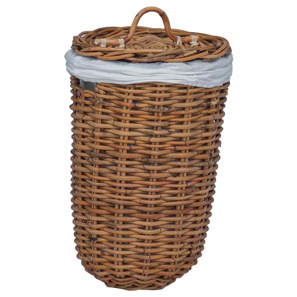 Cesto per Lavanderia 2 pcs Marrone Rattan Kubu
