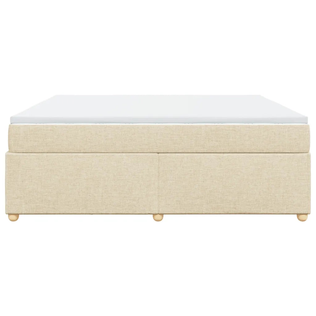vidaXL Giroletto a Molle con Materasso Crema 200x200 cm in Tessuto