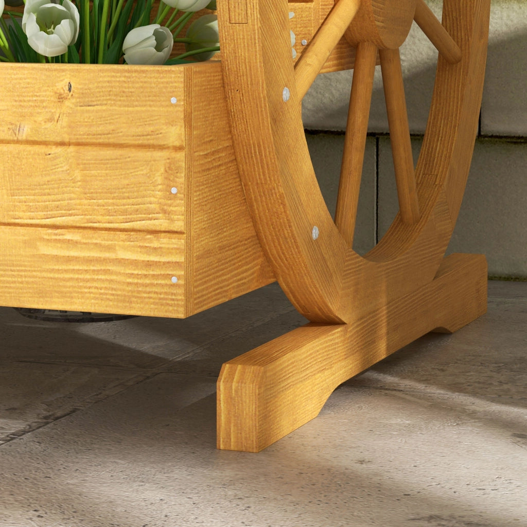 FIORIERA a 3 livelli 62x61x57 cm in legno con ruote decorative