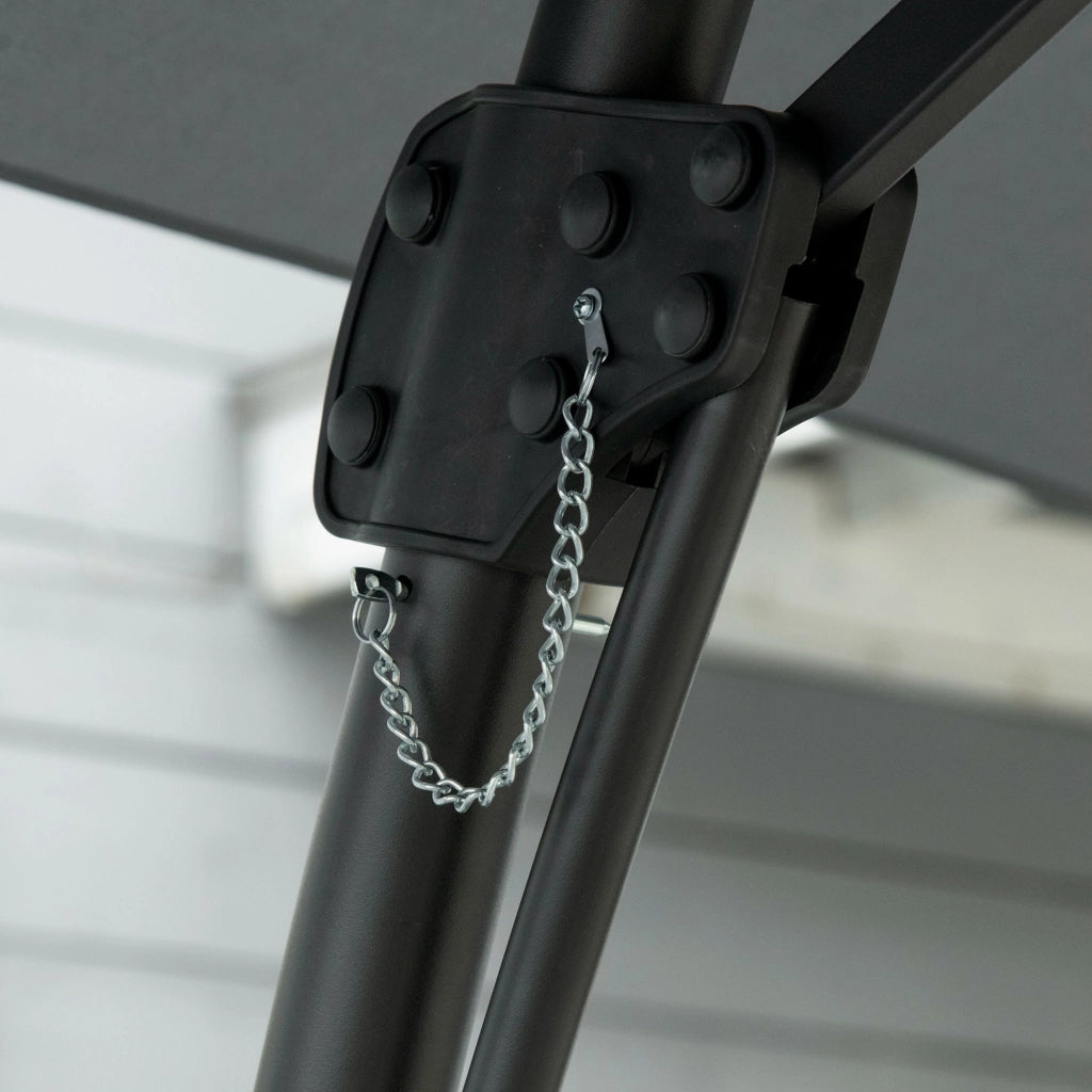 Parasole a sbalzo ?293cm Parasole con base trasversale laterale a leva; parabrezza idropellente grigio scuro