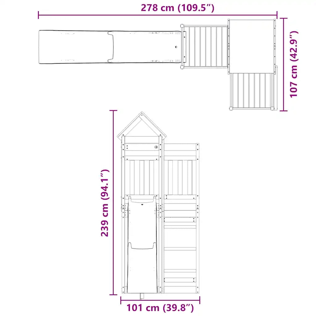Set da Gioco da Esterno in Legno di Pino Impregnato 3278988
