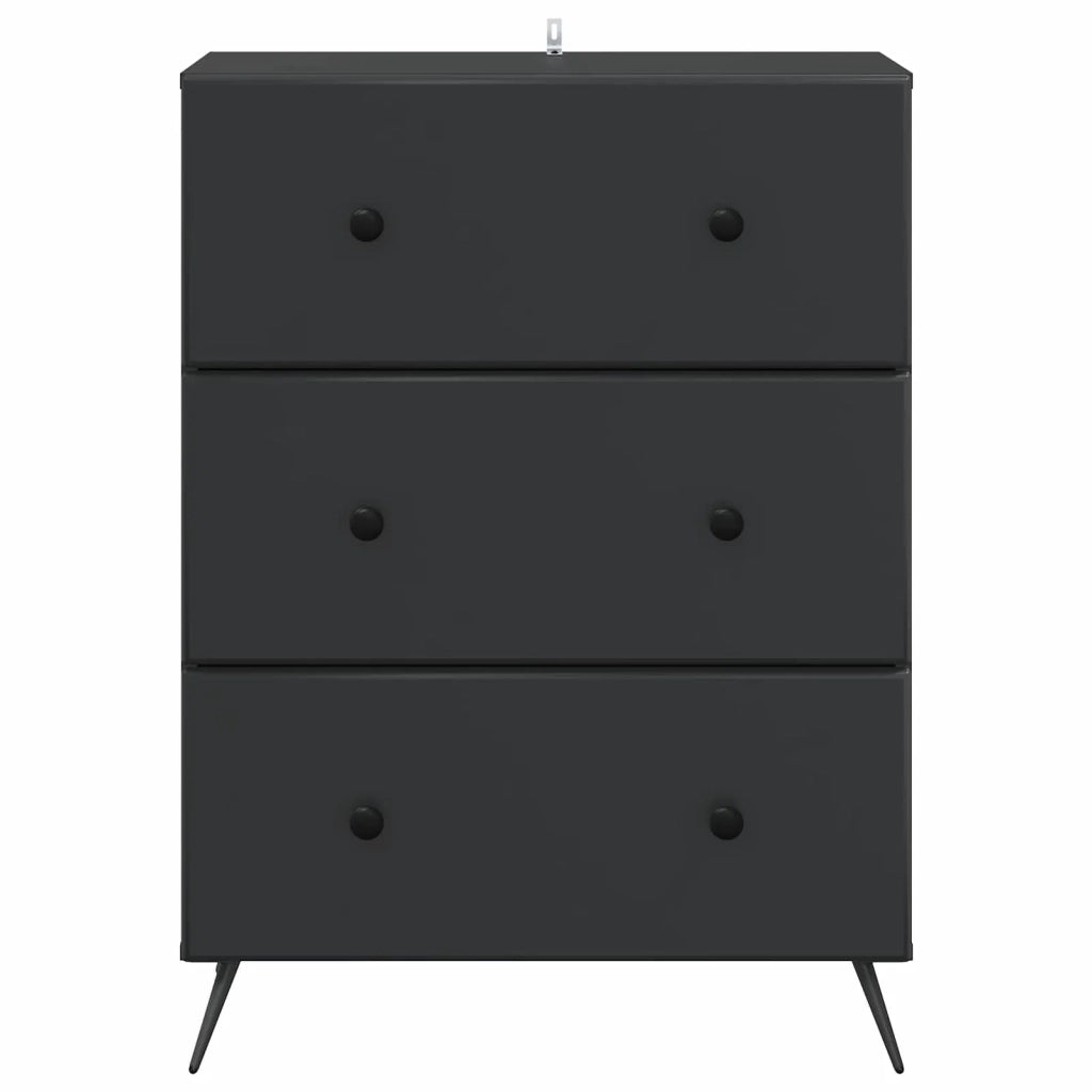 Mobile con Cassetti Nero 66 x 34,5 x 90 cm Legno ingegnerizzato 895526