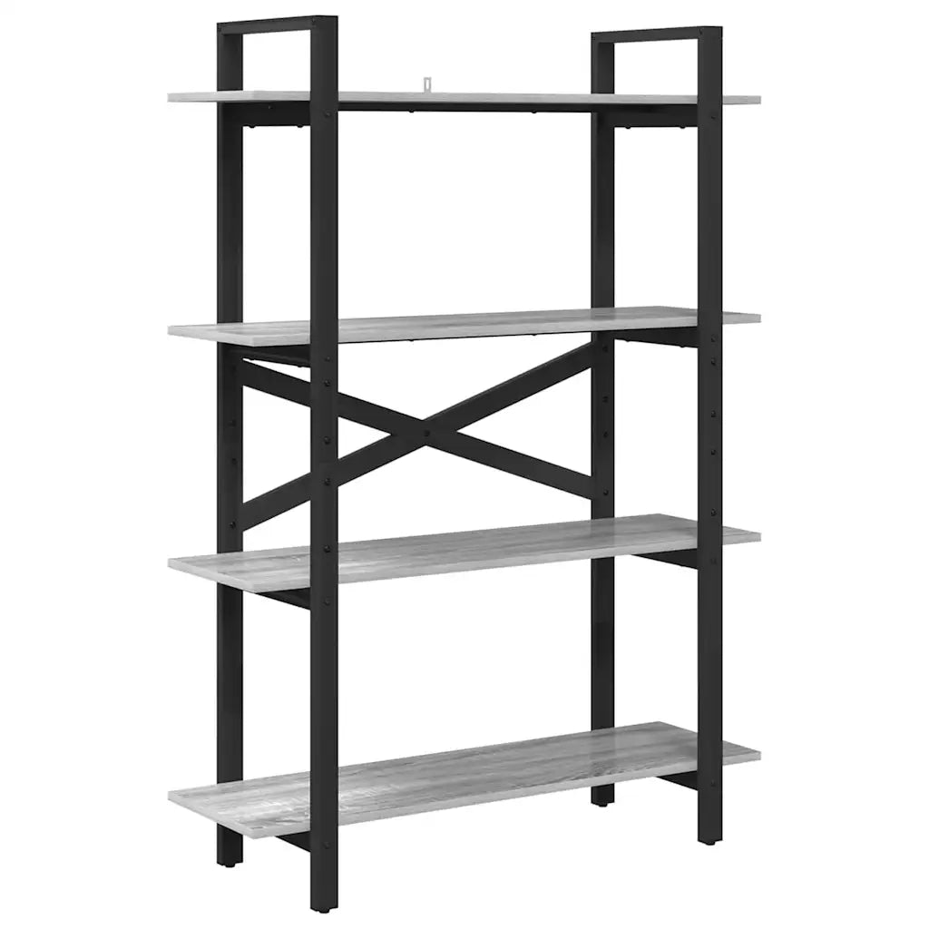 Libreria-Scaffale per Libri-Mobile di Stoccaggio Grigio Sonoma 100 x 33,5 x 140 cm Legno multistrato