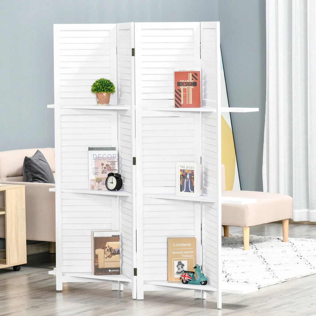 Paravent in legno 4 ante ¨C zephmum ¨C bianco 160x170 cm