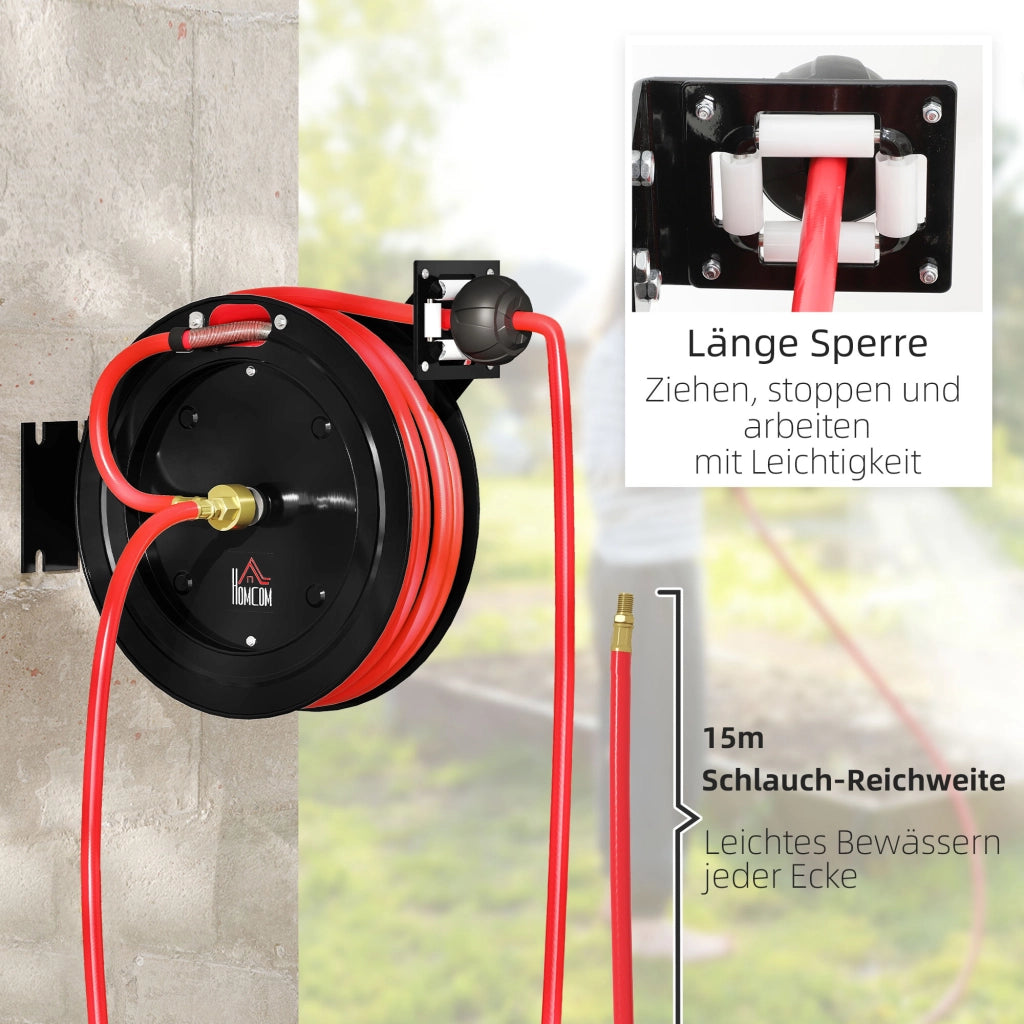 Avvolgigomma per Giardino a Parete ¨C Zephmum ¨C Automatico 15+1 m Acciaio