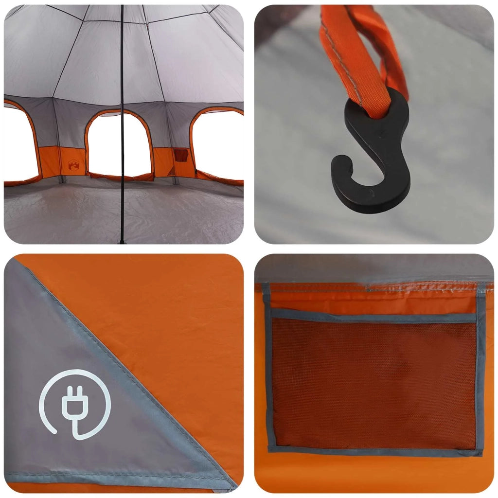 Tenda Familiare Grigio e arancione 10 persone 42017393