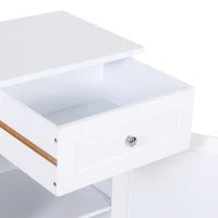 kleankin Mobiletto Armadietto 2 Cassetti, Mobile Bagno Design Anti-Ribaltamento da Bagno in MDF, 43x34x77 cm, Bianco