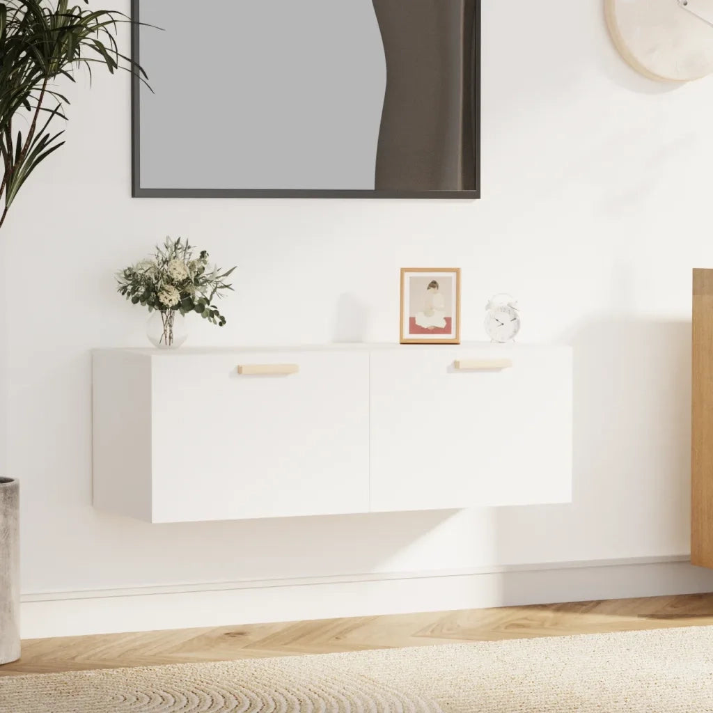 Armadietto a Muro | Mobile Pensile Bianco 100x36,5x35 cm Legno Multistrato