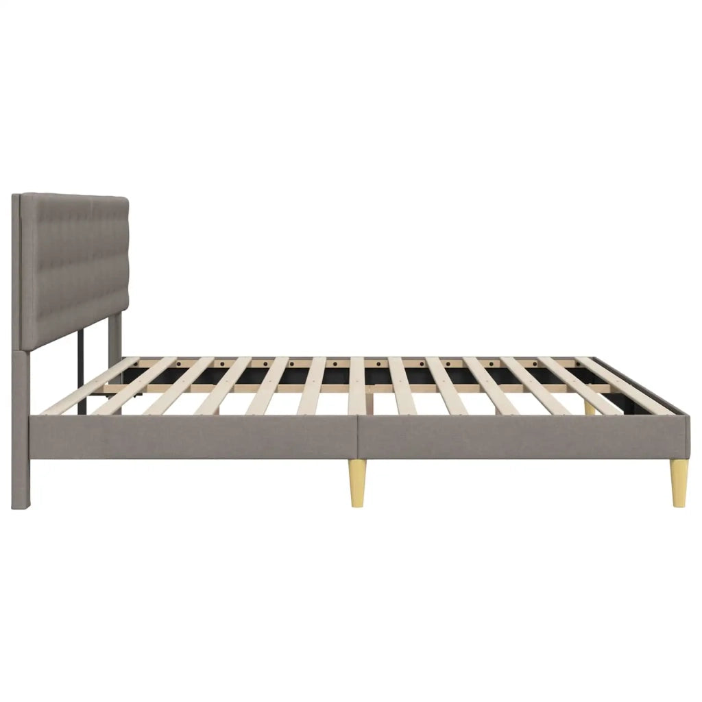 Struttura del letto con testiera Tortora 200 x 200 cm Tessuto 42027819