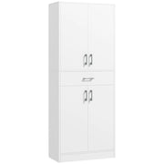 Credenza Cucina Alta con 2 Armadietti e un Cassetto Centrale 70,8x34x180 cm in MDF Bianco