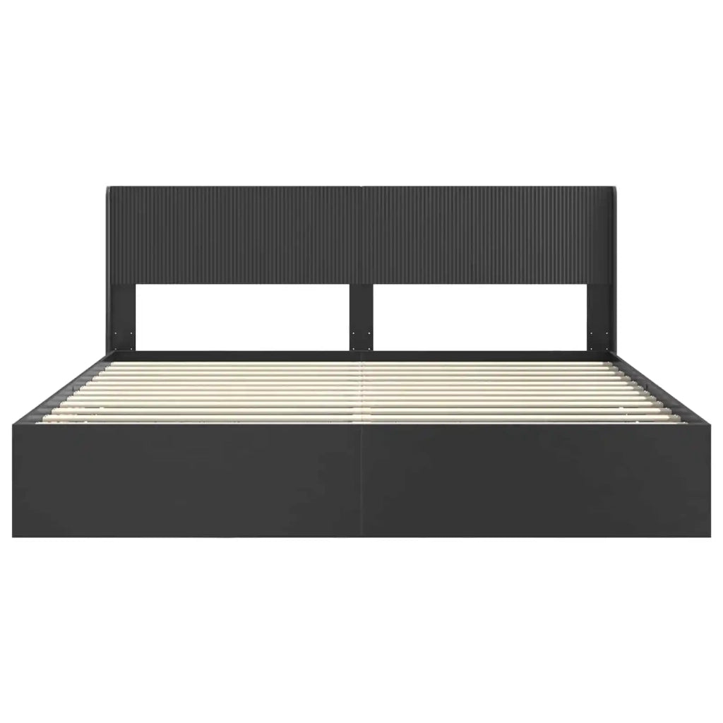 Struttura del letto con stoccaggio e testata Nero 180 x 200 cm 3414282